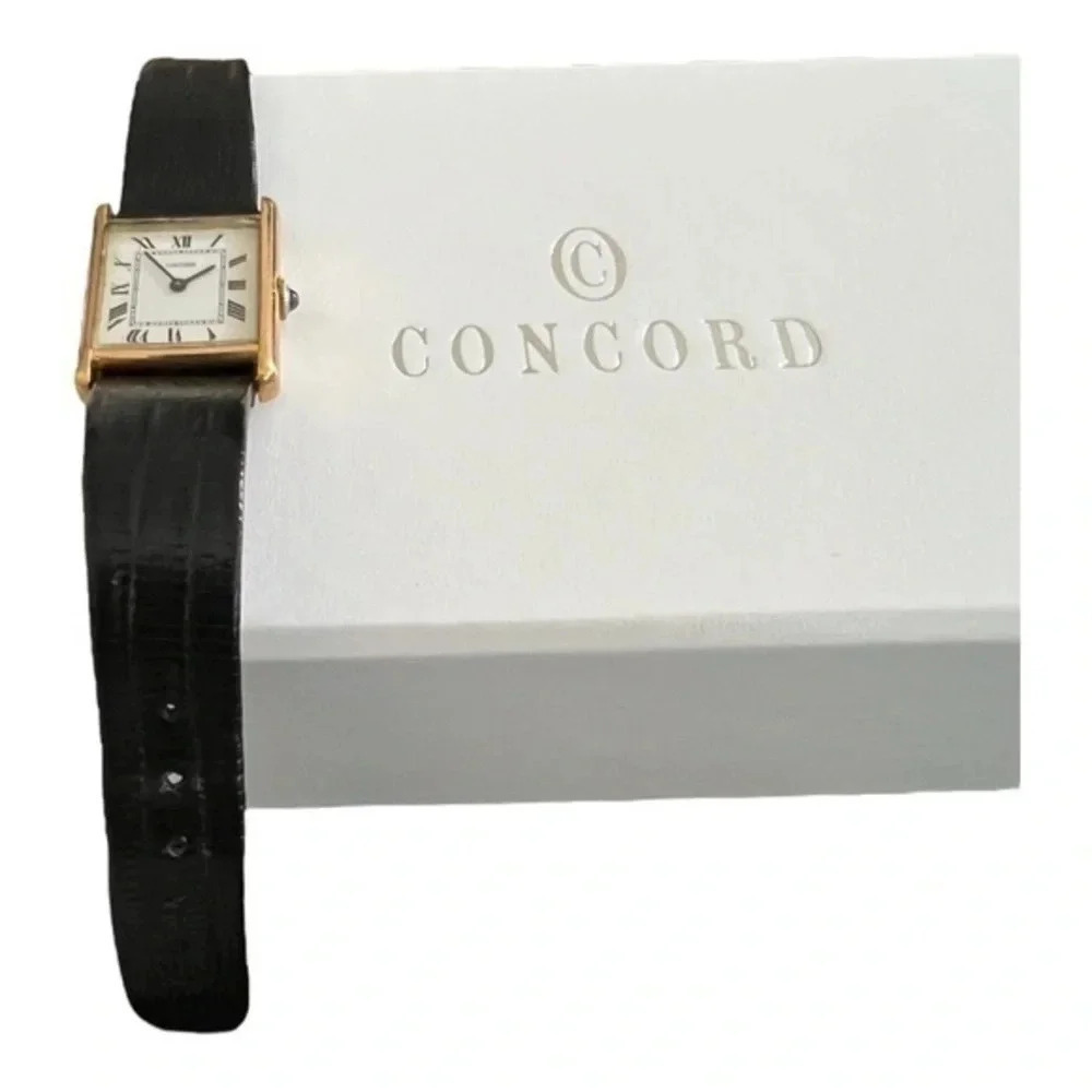 Concord Vintage Mens Tank Watch Alligator Strap Unisex‎ - Picture 3 of 8